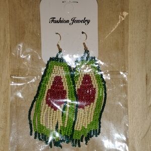 Fashion Jewelry Avocado Beaded Earrings